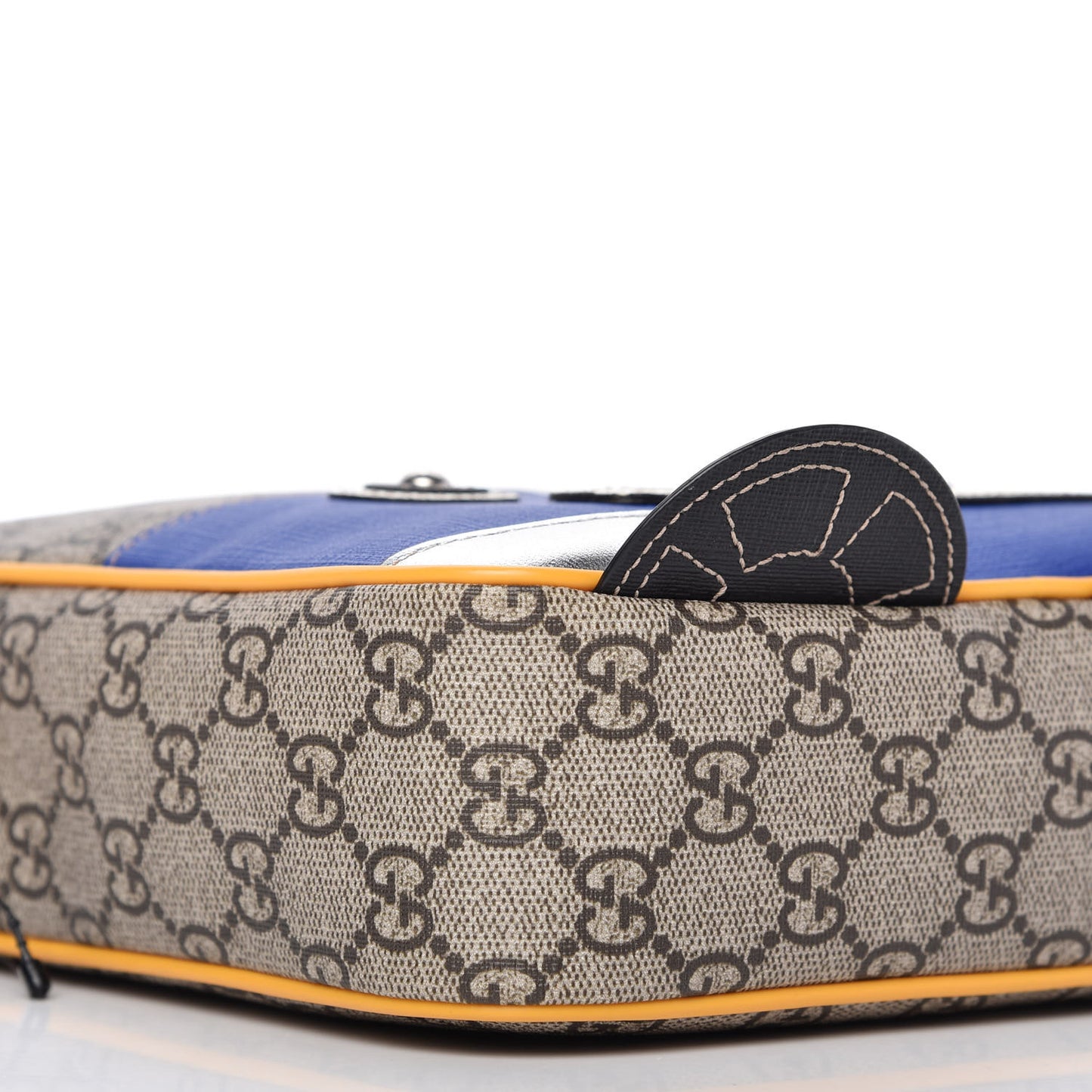 GG Supreme Monogram Kids Car Crossbody Bag Blue Yellow