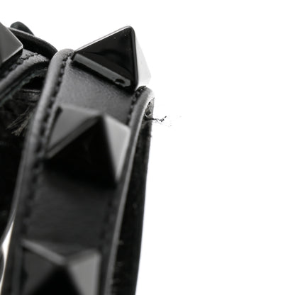 Valentino Garavani Calfskin Lacquered Monochrome Rockstud Ankle Strap 100mm Pumps 37 Black 11 of 11