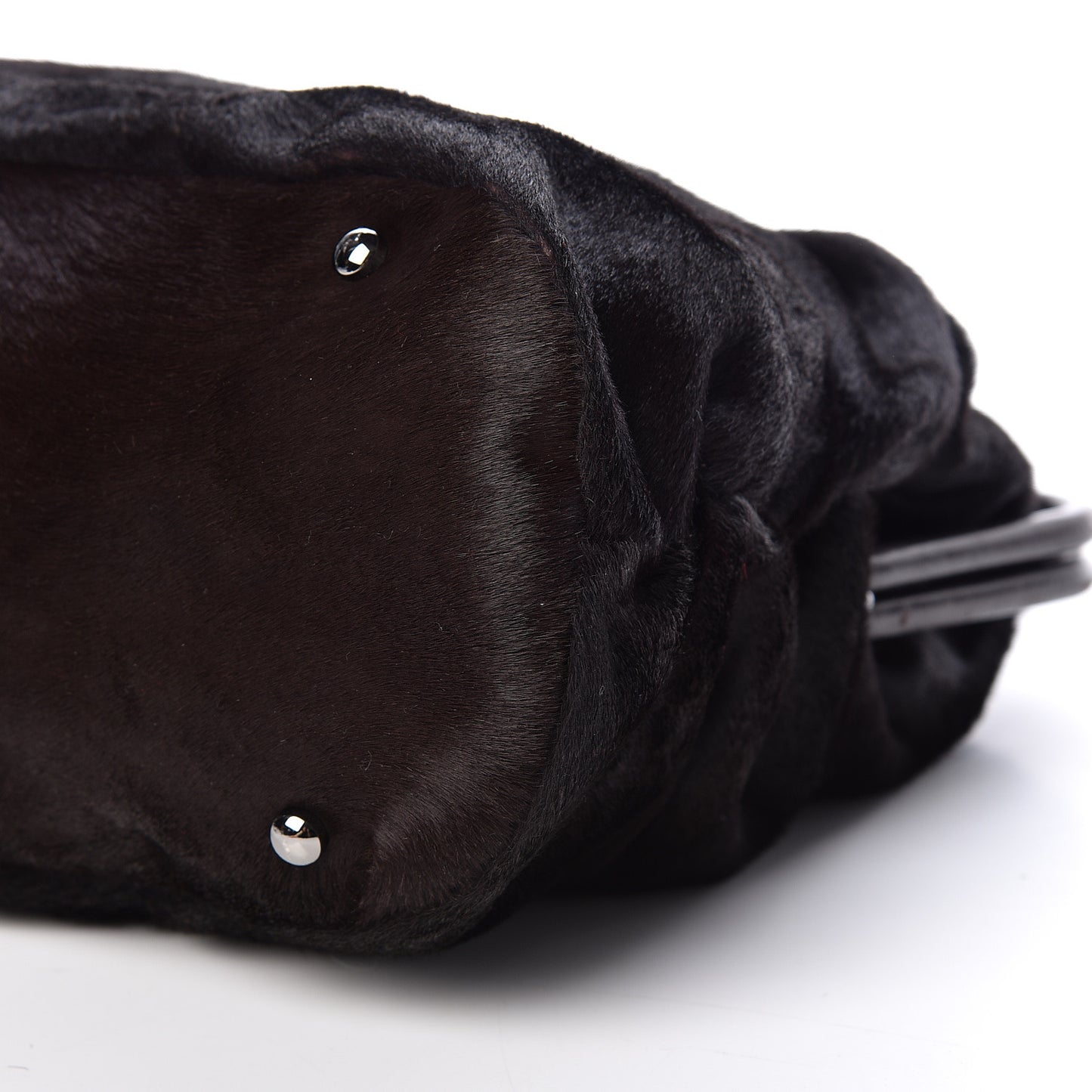 Pony Hair Sharpei Frame Tote Dark Brown