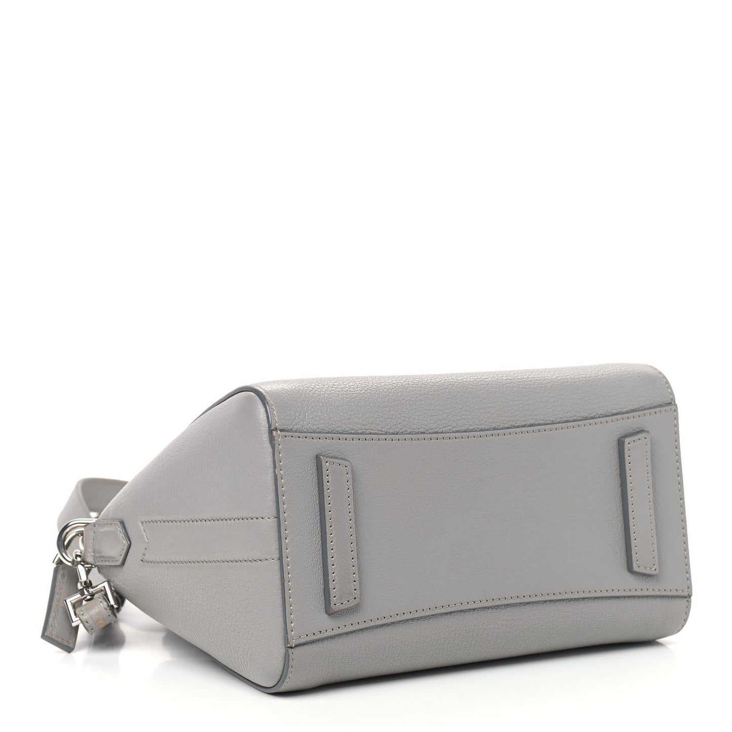 Sugar Goatskin Mini Antigona Pearl Grey