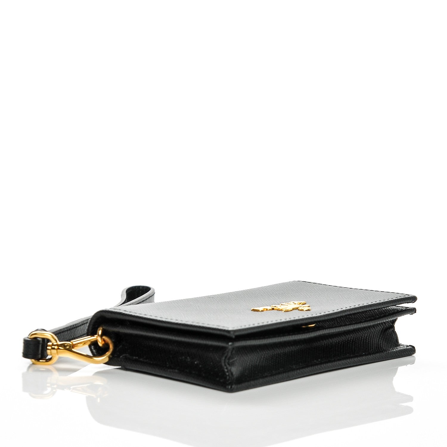 Prada Saffiano Metal Wristlet Card Holder Nero Black 4 of 6
