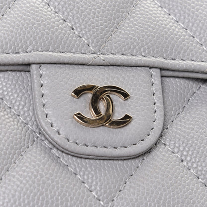 Chanel Caviar Quilted Large Flap Wallet Grey 8 of 9