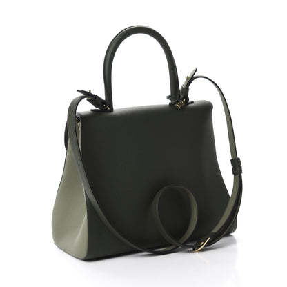 Delvaux Grained Calfskin Bi-Color Brillant MM Satchel Kaki 4 of 12