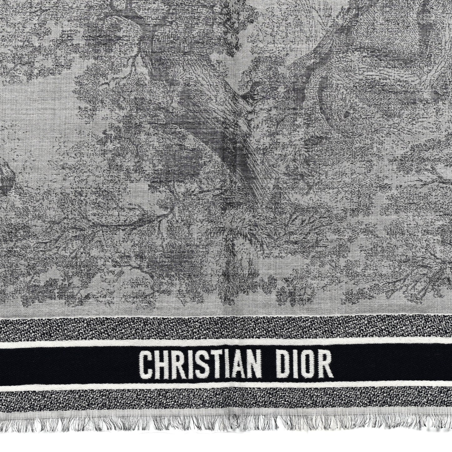 Cashmere Toile De Jouy Poncho Grey