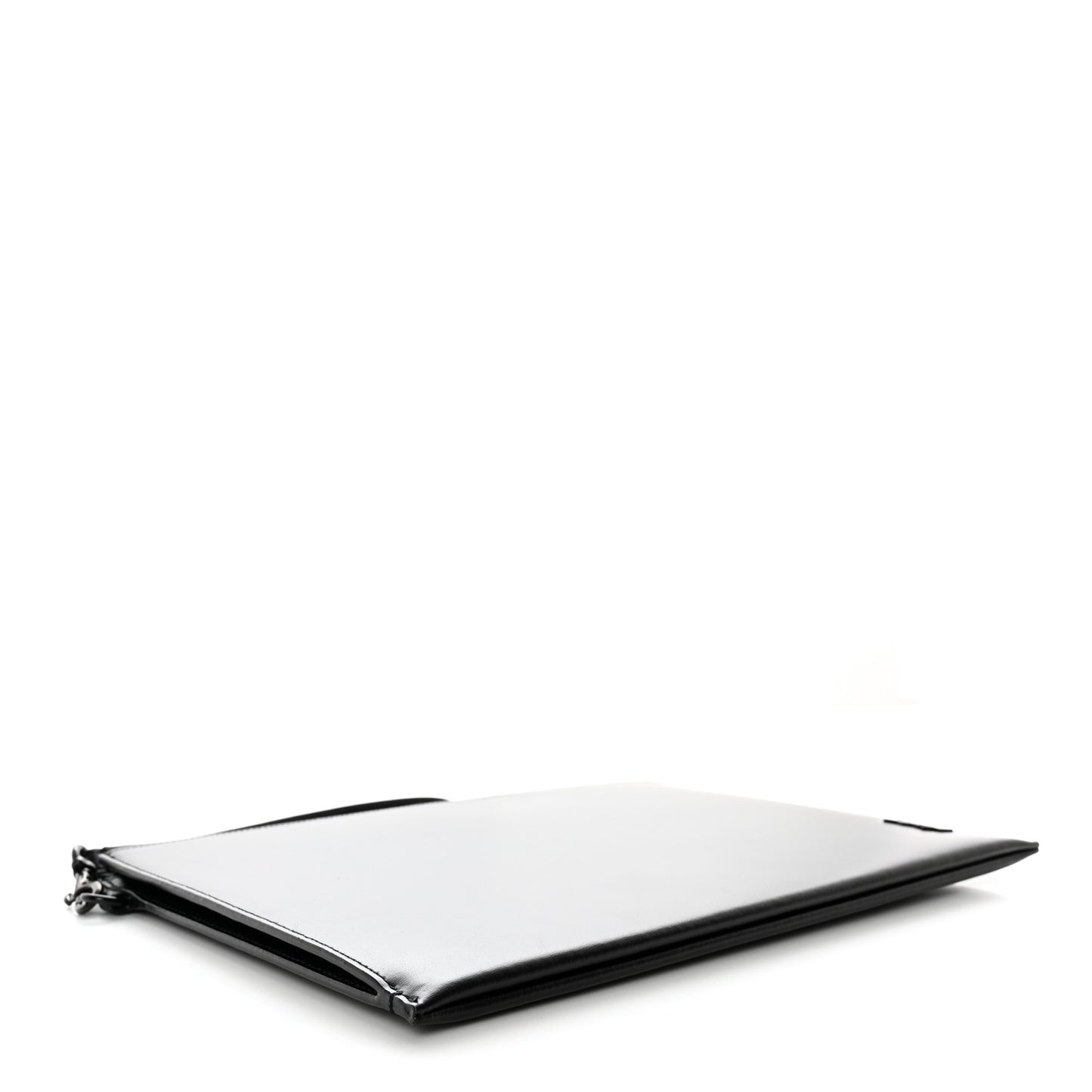 Shiny Calfskin Monogram Zipped Tablet Holder Black