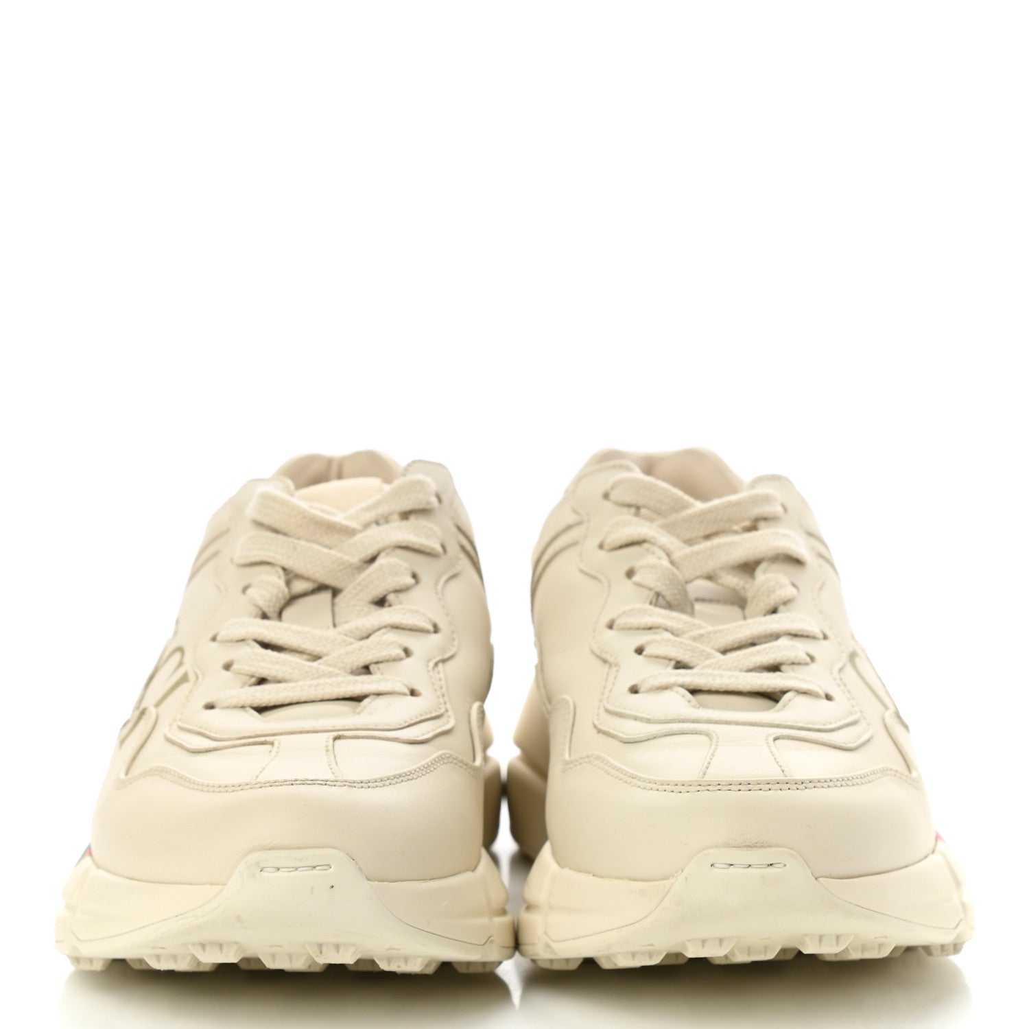 Gucci Calfskin Logo Womens Rhyton Sneakers 35.5 Ivory 2 of 11