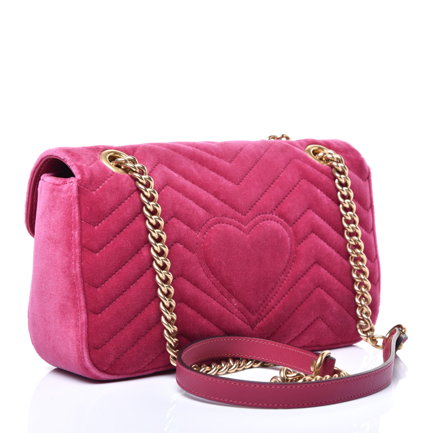 Velvet Matelasse Small GG Marmont Shoulder Bag Light Raspberry Rose