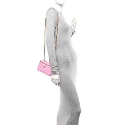 Chanel Caviar Quilted Sweetheart Vanity Case Pink 2 of 11