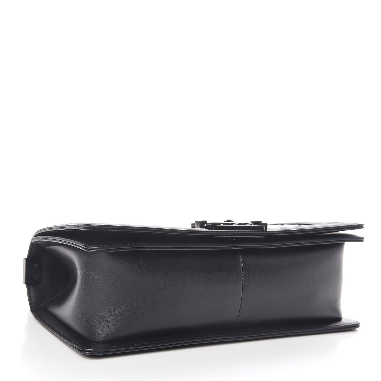 Calfskin Painted Chevron Embossed Medium Boy Flap Black