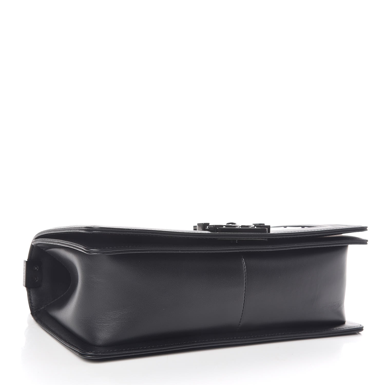 Chanel Calfskin Painted Chevron Embossed Medium Boy Flap Black 4 of 9