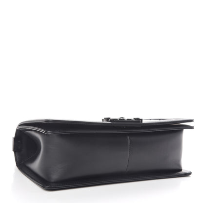Chanel Calfskin Painted Chevron Embossed Medium Boy Flap Black 4 of 9