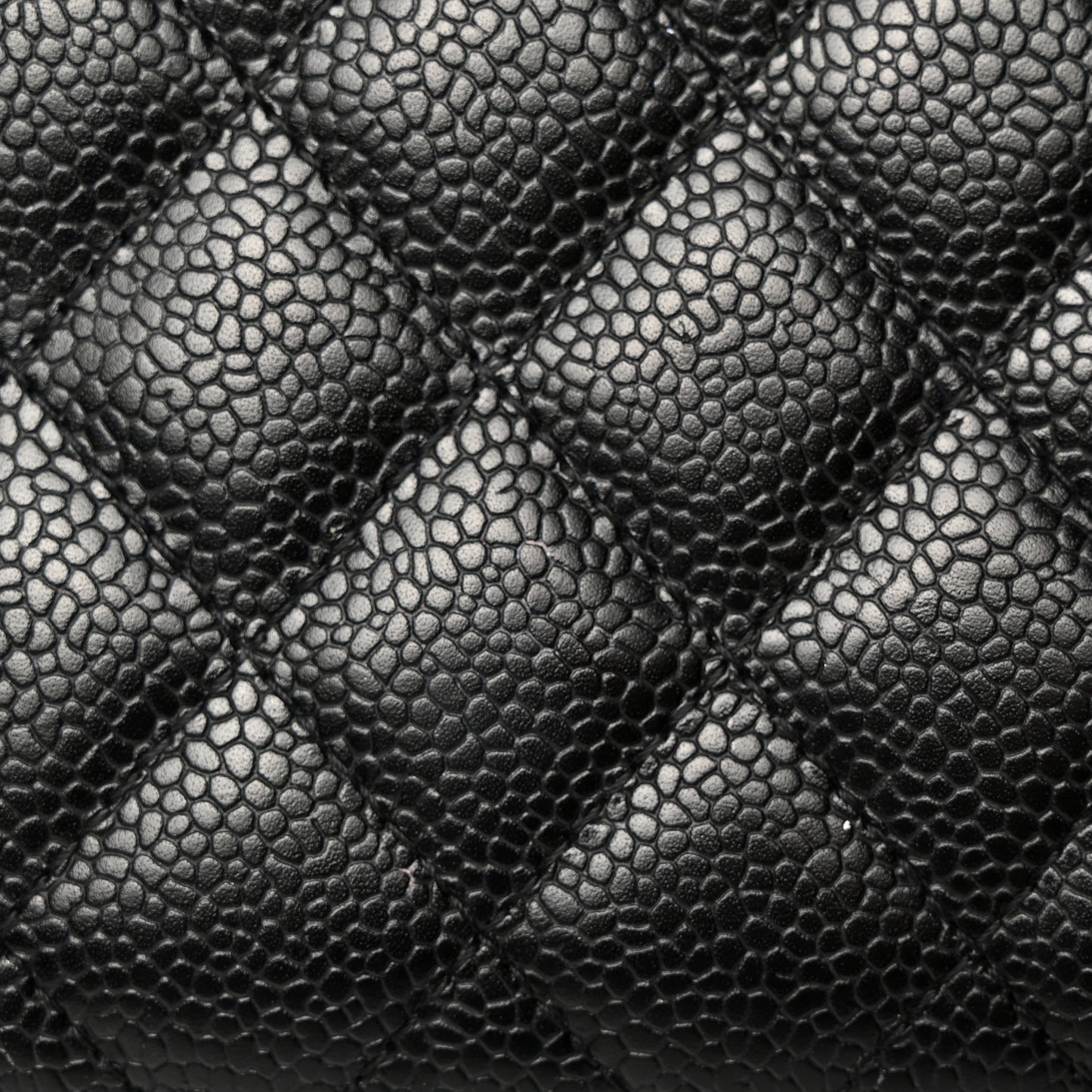Caviar Quilted Large Gusset Zip Around Wallet Black