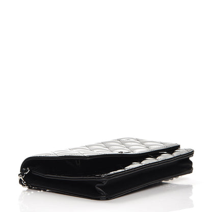 Chanel Patent Quilted Wallet On Chain WOC Black 4 of 9