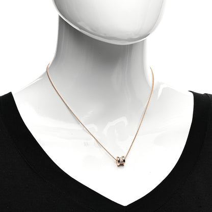 Bulgari 18K Rose Gold Diamond Small B.Zero1 Pave Pendant Necklace 2 of 5