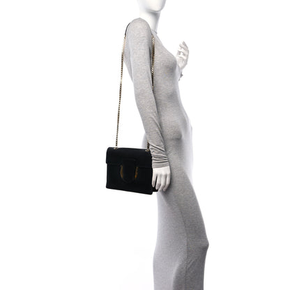 Salvatore Ferragamo Calfskin Thalia Flap Shoulder Bag Black 2 of 9