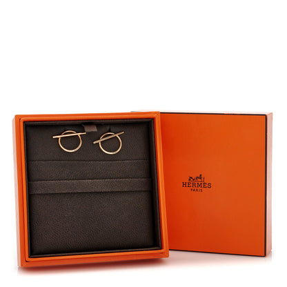Hermes 18K Rose Gold MM Echappee Earrings 19 of 22