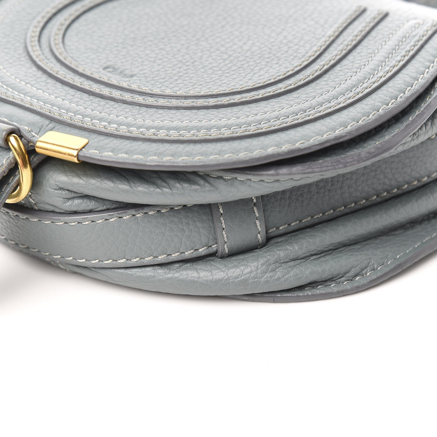 Chloe Calfskin Mini Marcie Round Crossbody Bag Faded Blue 9 of 10