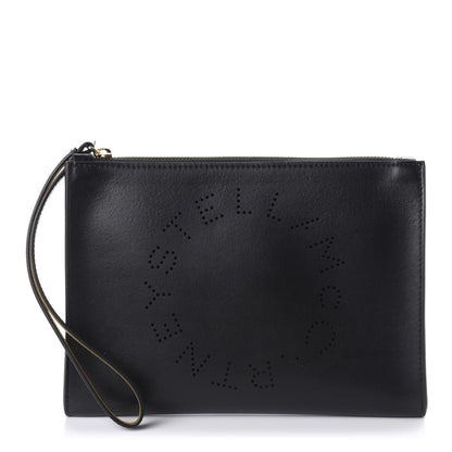 Stella McCartney Alter Nappa Perforated Logo Pouch Black 1 of 10