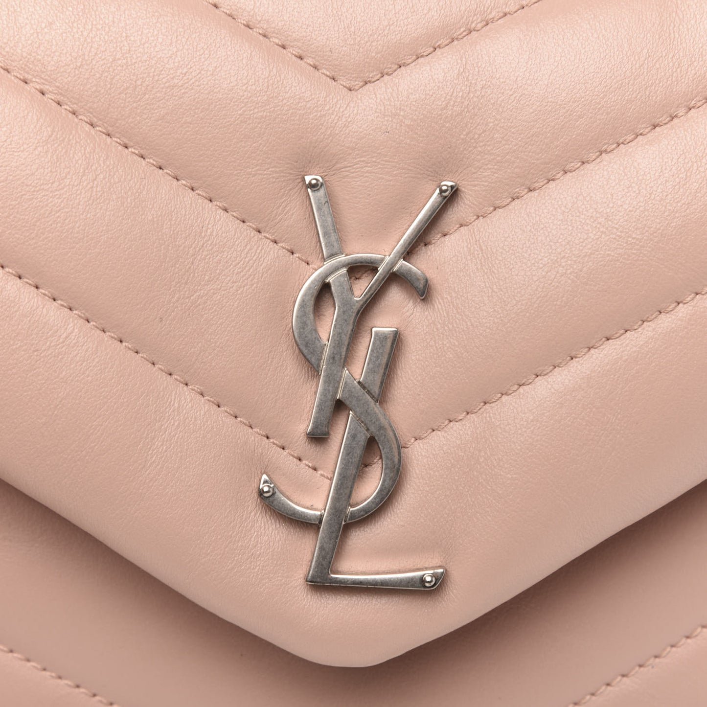 Calfskin Y Quilted Monogram Small Loulou Chain Satchel Rose Antic