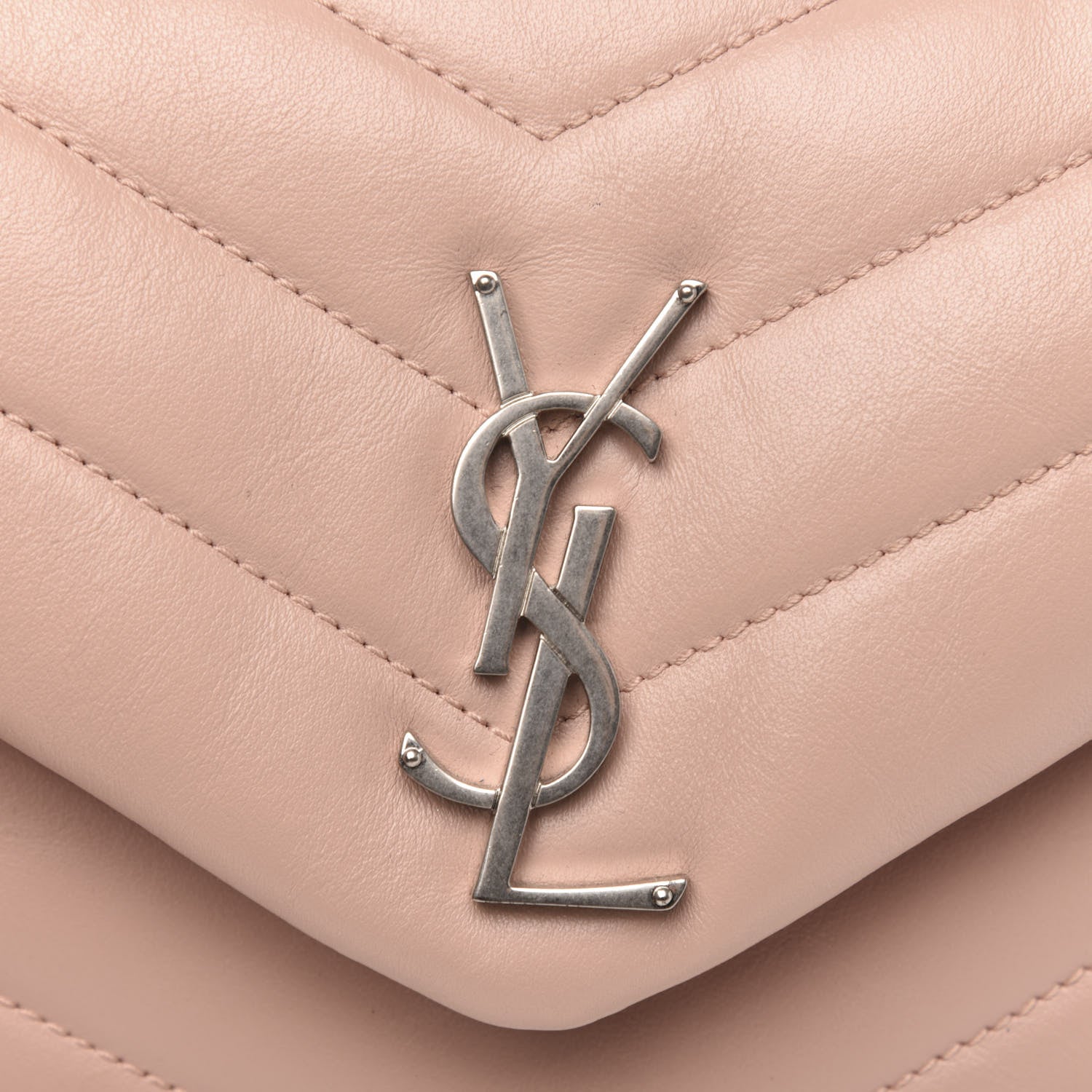Saint Laurent Calfskin Y Quilted Monogram Small Loulou Chain Satchel Rose Antic 11 of 11