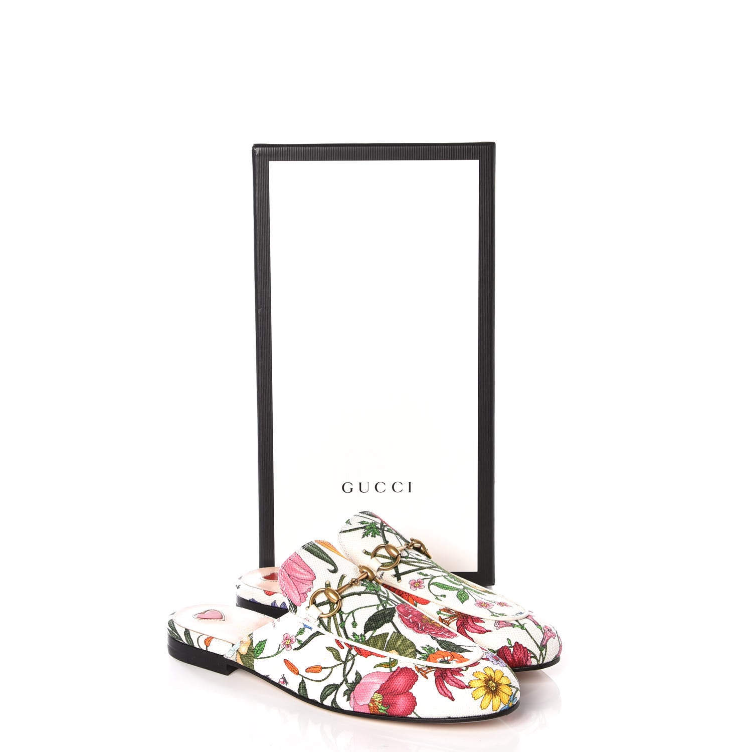 Gucci Canvas Flora Womens Princetown Slippers 37 White Multicolor 11 of 11