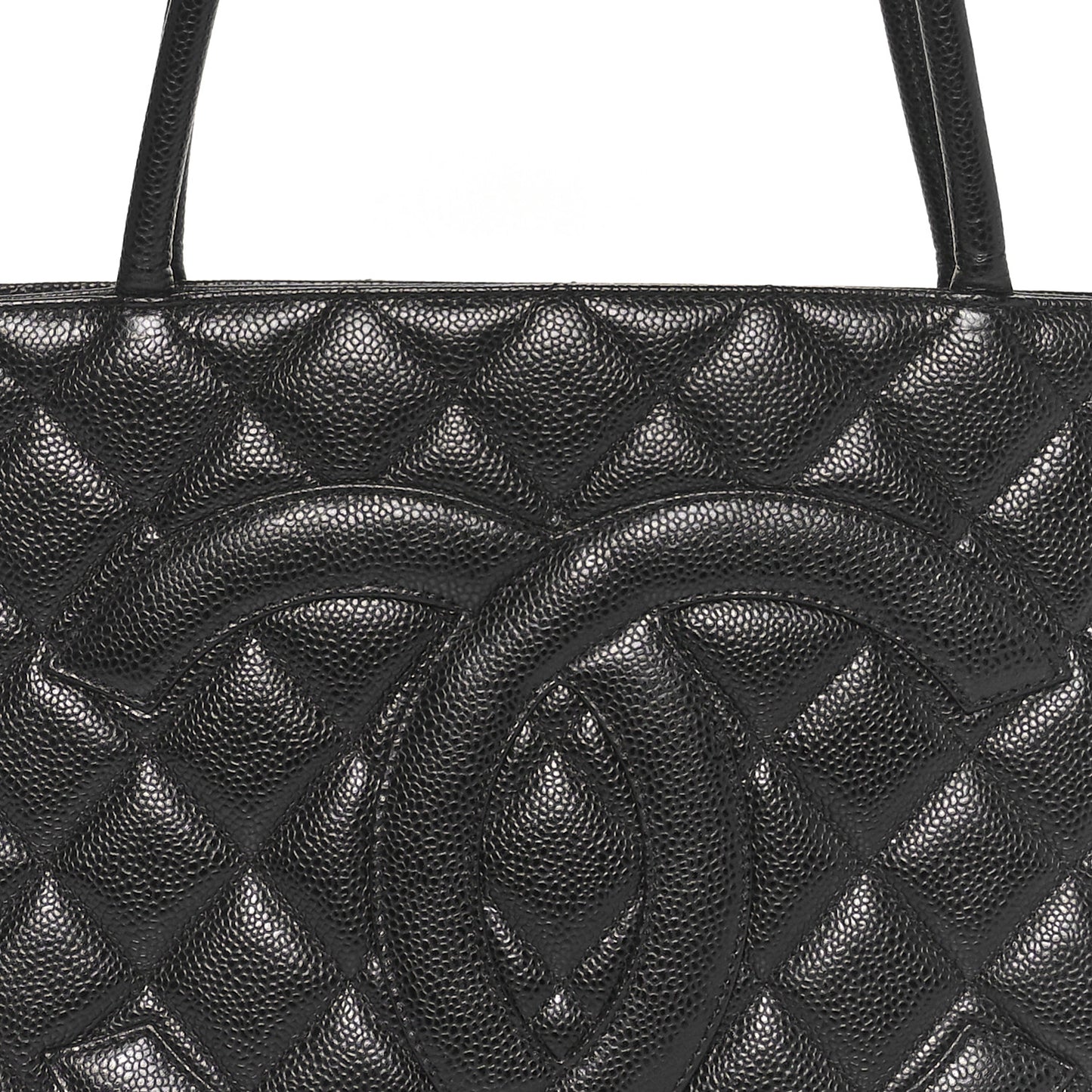 Caviar Quilted Medallion Tote Black