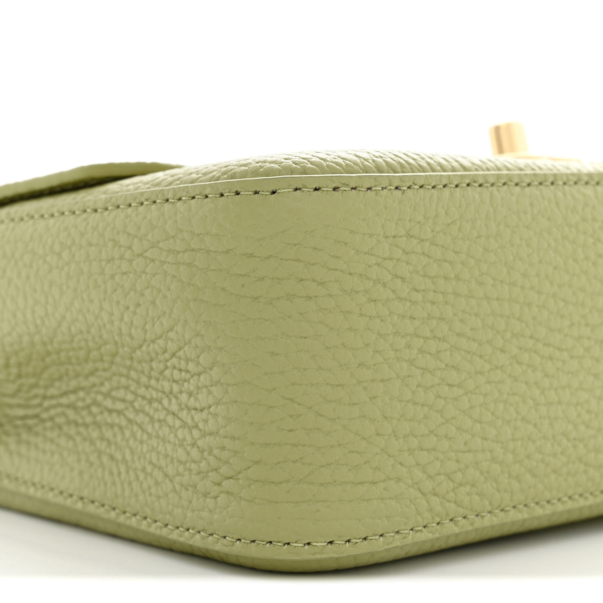 Grained Calfskin Mini Souplissimo Maxi Flap Green