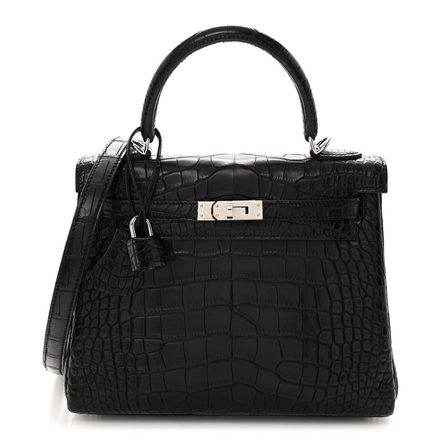 Matte Alligator Kelly Retourne 25 Black
