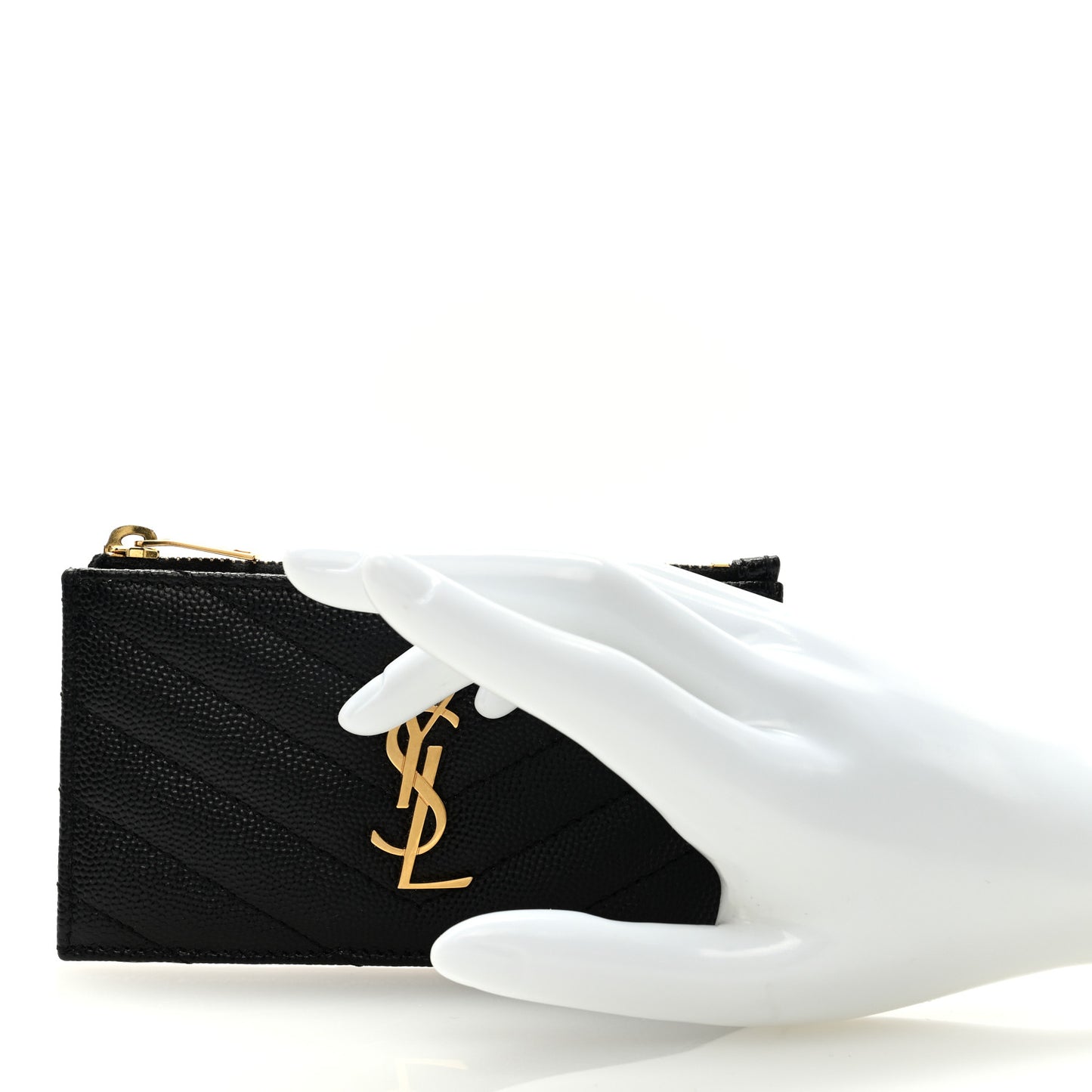 Monogram Grain de Poudre 5 Fragments Zip Pouch Card Holder Black