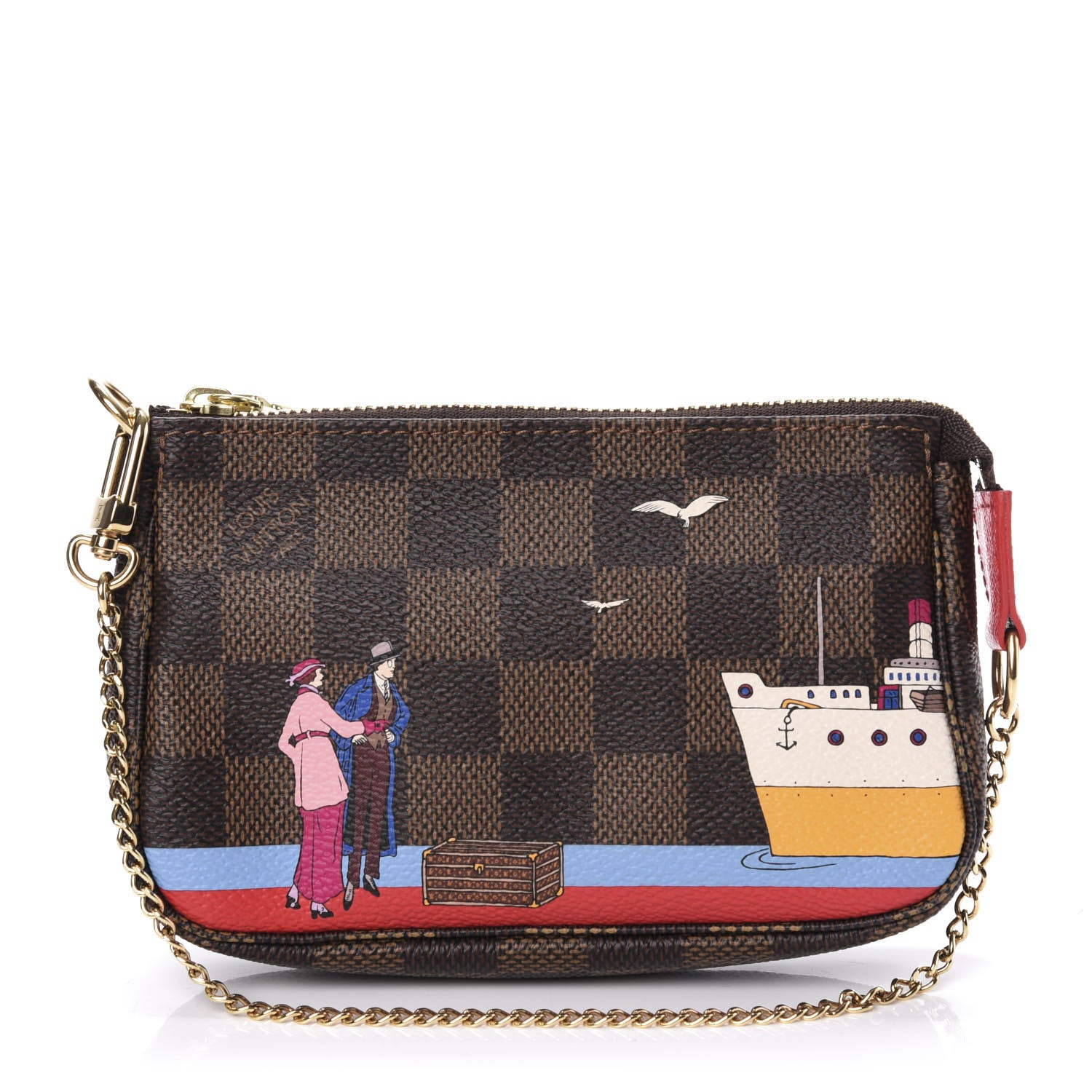 Louis Vuitton Damier Ebene 2016 Christmas Animation Mini Pochette Accessories 1 of 8