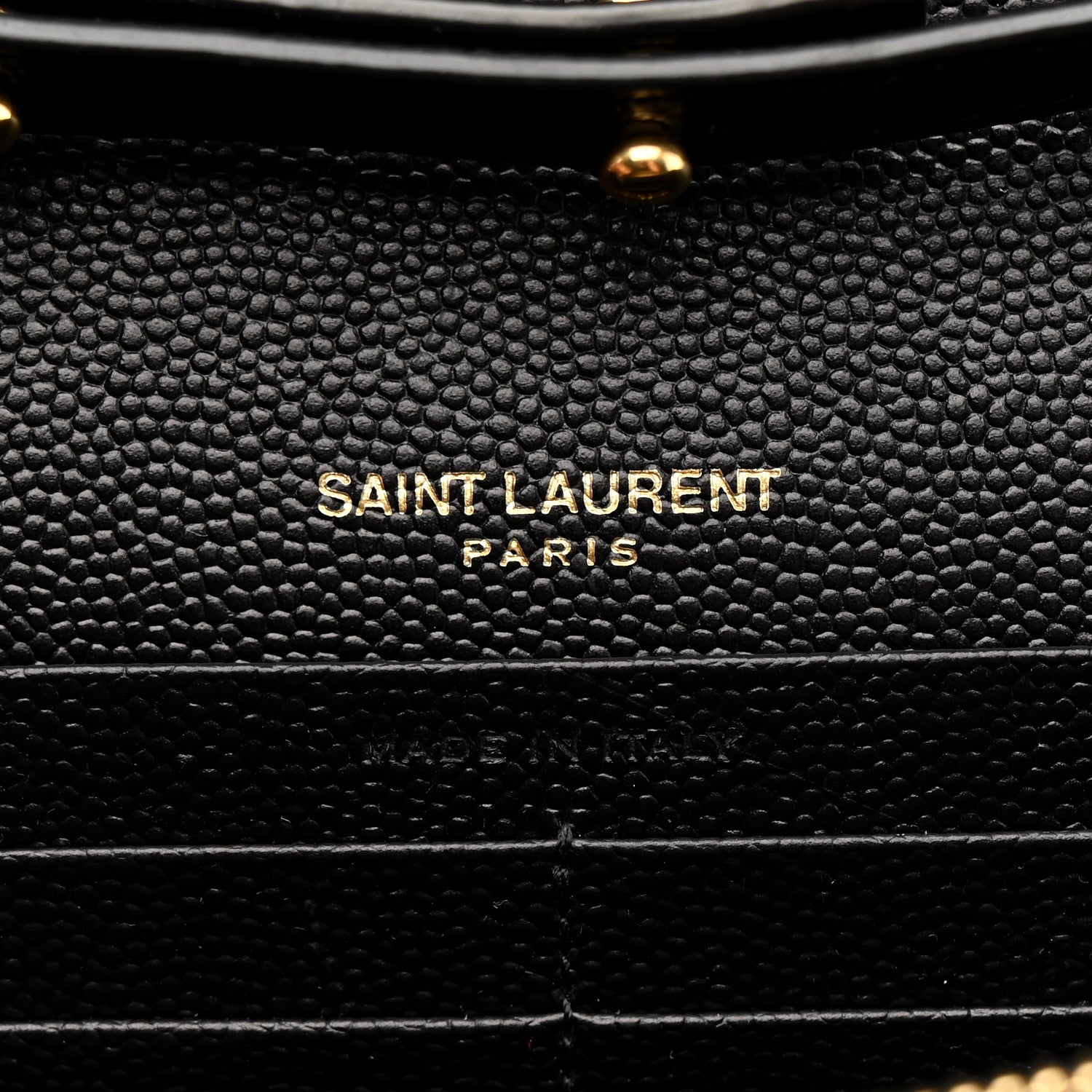 Saint Laurent Grain De Poudre Matelasse Chevron Monogram Chain Wallet Black 7 of 11
