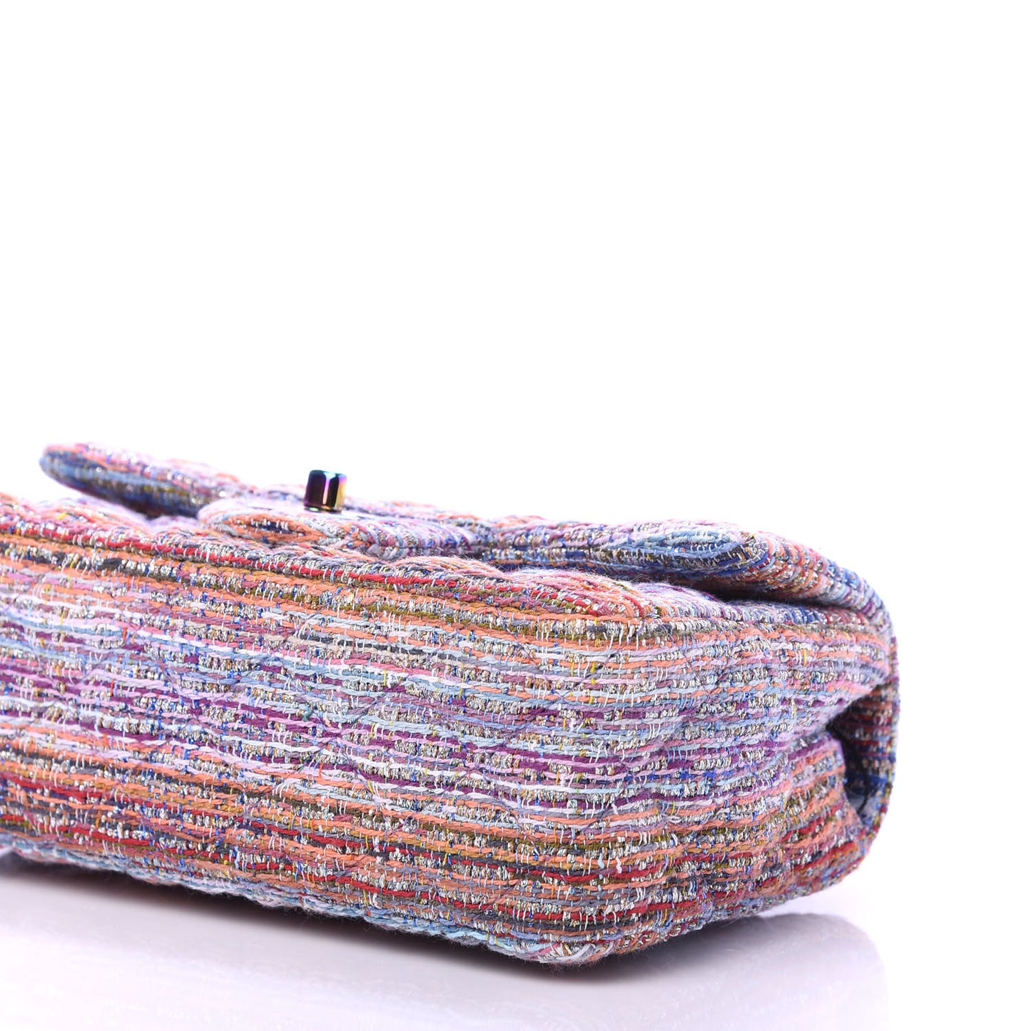 Tweed Quilted Mini Rectangular Flap Blue Pink Orange