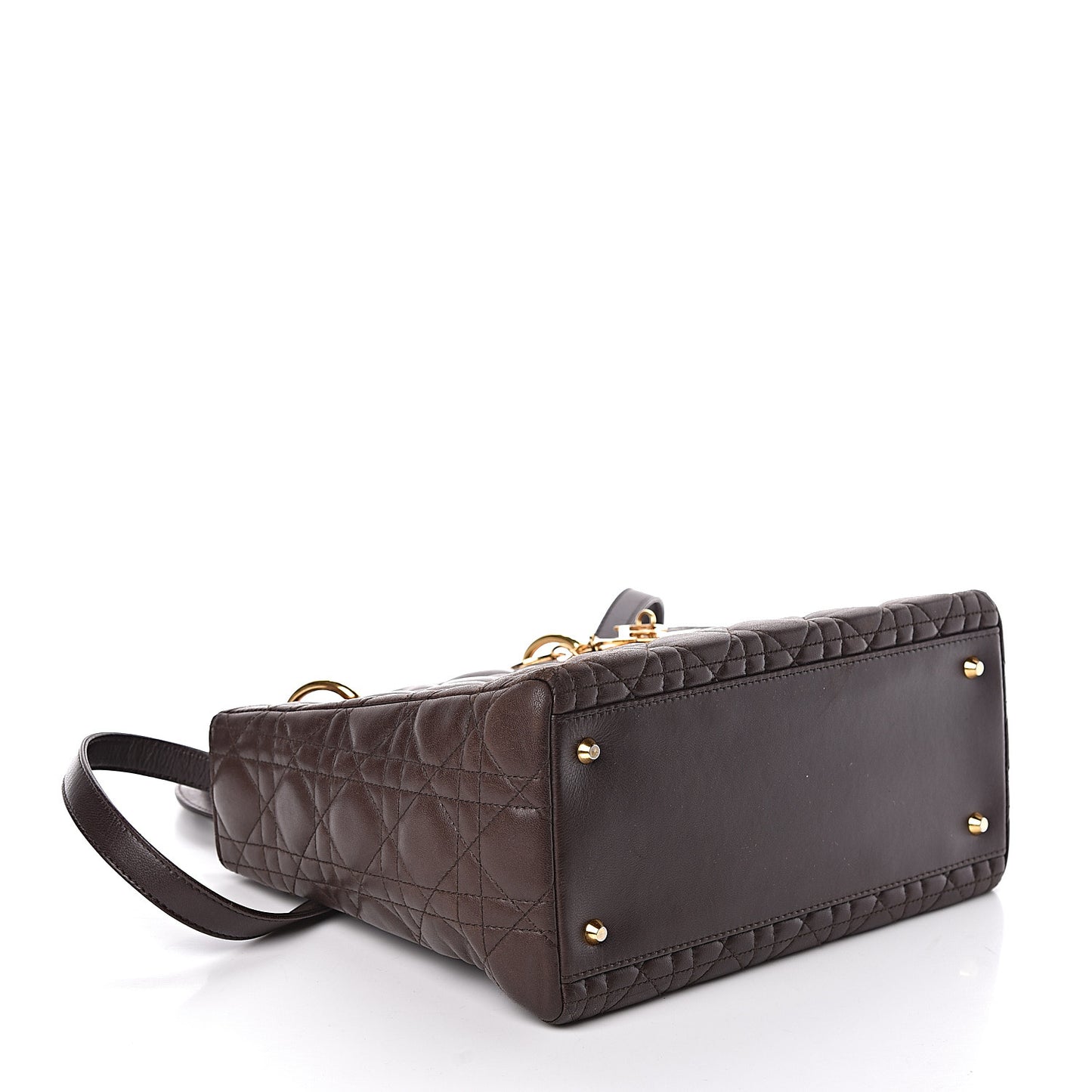 Lambskin Cannage Medium Lady Dior Dark Brown