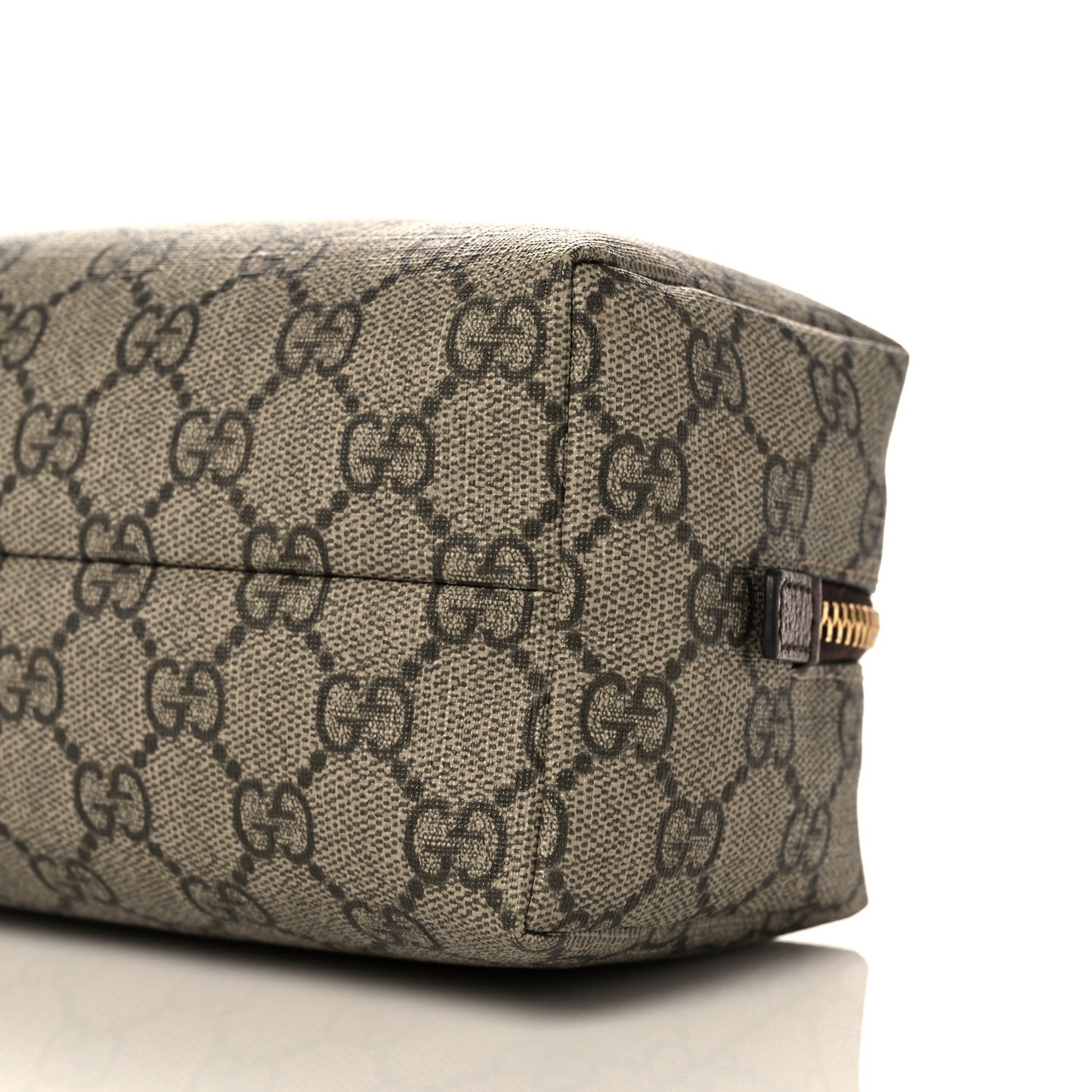 Soft GG Supreme Monogram Calfskin Medium Ophidia Cosmetic Case Beige Ebony New Acero