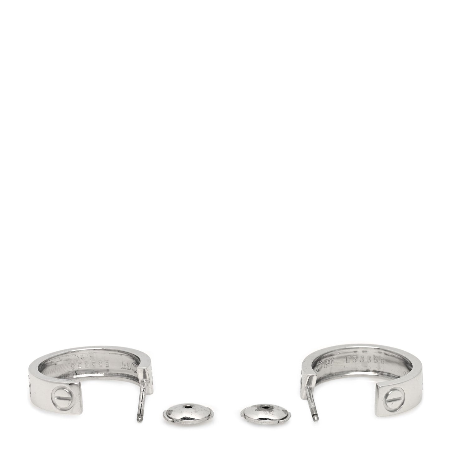 18K White Gold 5.5mm LOVE Hoop Earrings