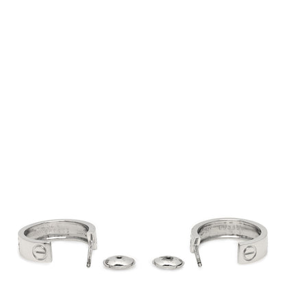 Cartier 18K White Gold 5.5mm LOVE Hoop Earrings 3 of 5