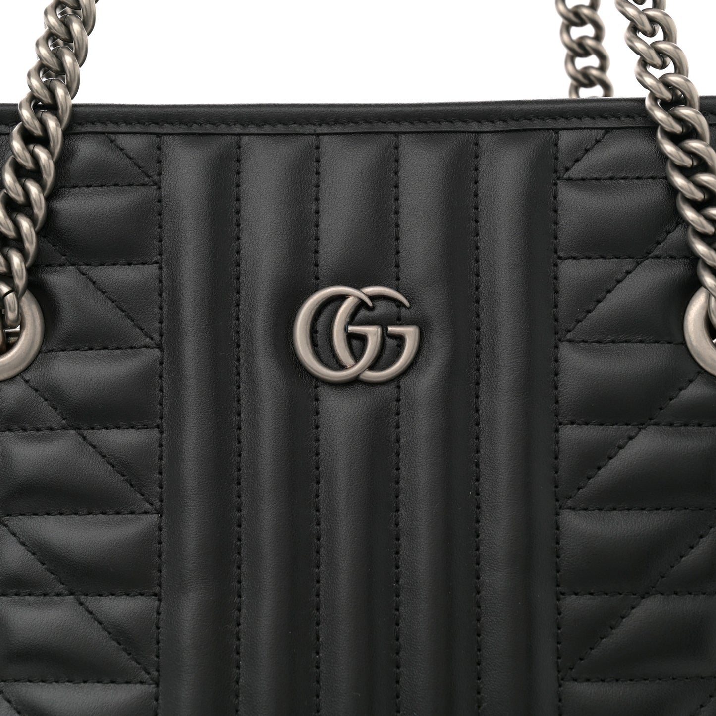 Calfskin Matelasse Aria Medium GG Marmont Shoulder Tote Black