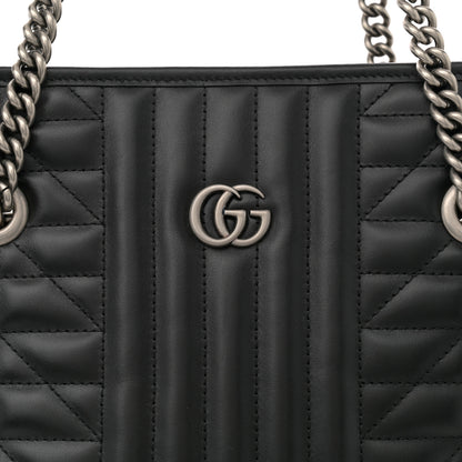 Gucci Calfskin Matelasse Aria Medium GG Marmont Shoulder Tote Black 8 of 12