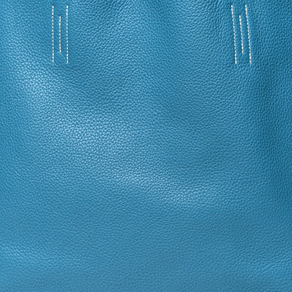 Hermes Taurillon Clemence Double Sens 36 Reversible Tote Bleu Sapphire Bleu Izmir 12 of 14