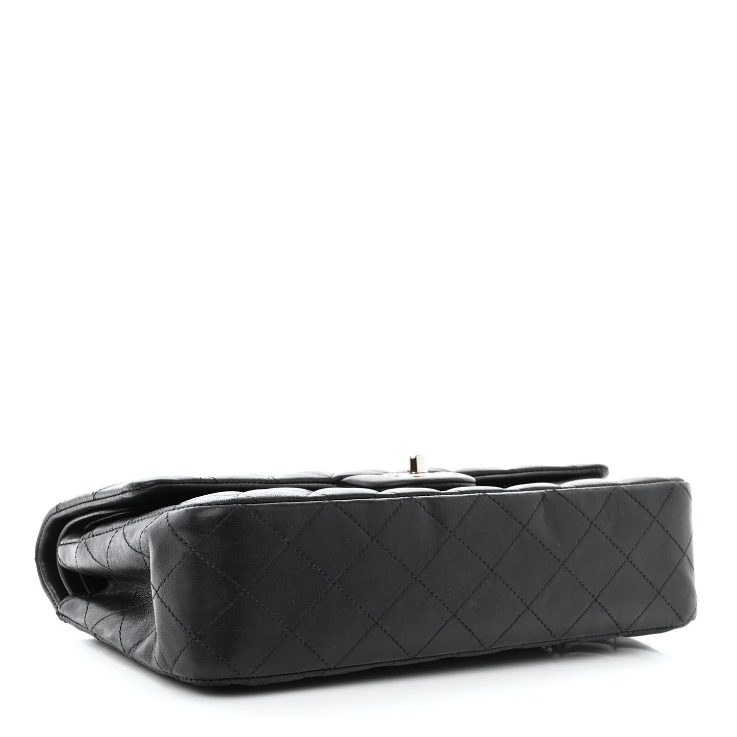 Lambskin Quilted Medium Double Flap Black