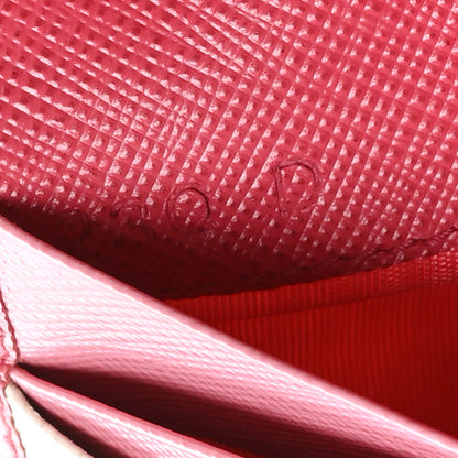 Prada Saffiano Metal Small Compact Wallet Peonia Begonia 4 of 8
