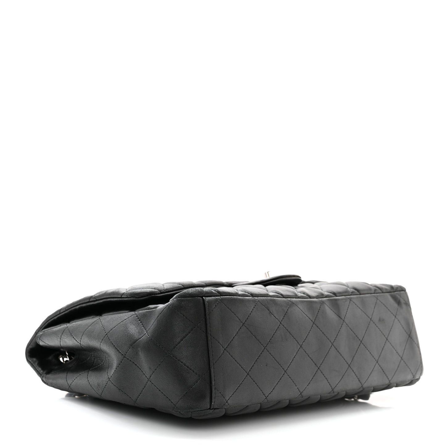 Lambskin Quilted Maxi Single Flap Black