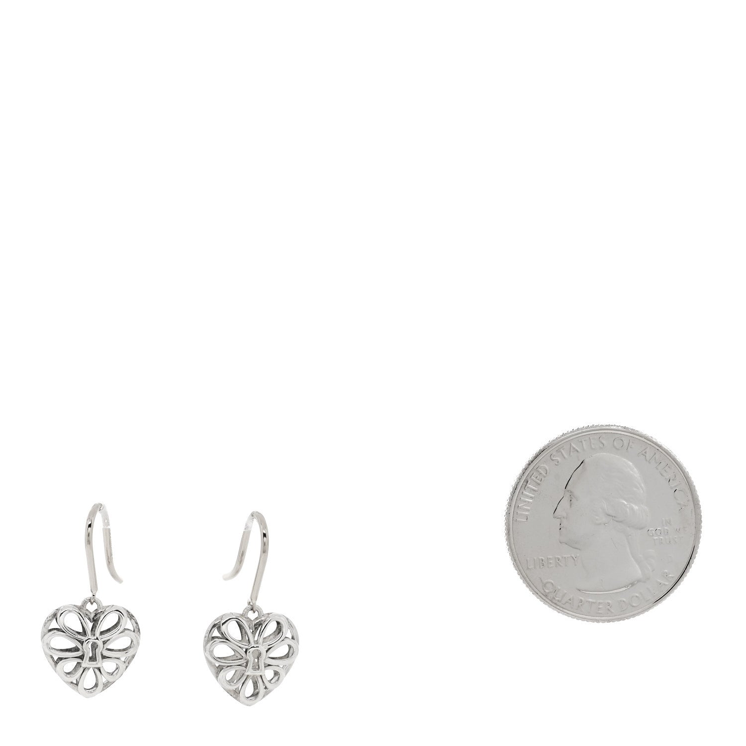 Tiffany Sterling Silver Enchant Heart Drop Earrings 2 of 5