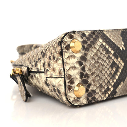 Balenciaga Python Logo XXS Ville Top Handle Bag Black Beige 7 of 18