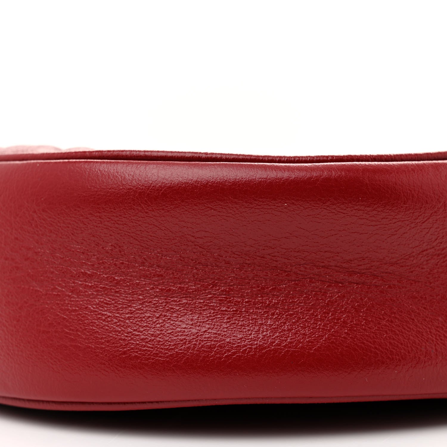 Gucci Glazed Calfskin Matelasse Heart Mini GG Marmont Round Shoulder Bag Romantic Cerise 10 of 10