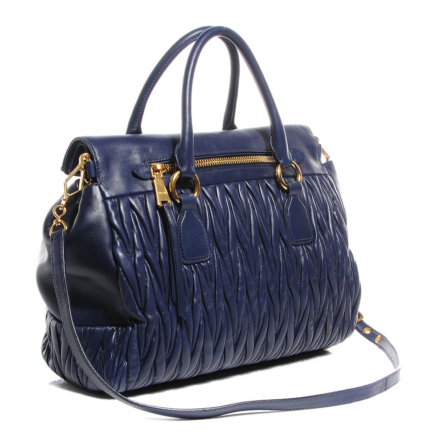 Nappa Matelasse Zip Satchel Matelasse Bleuette