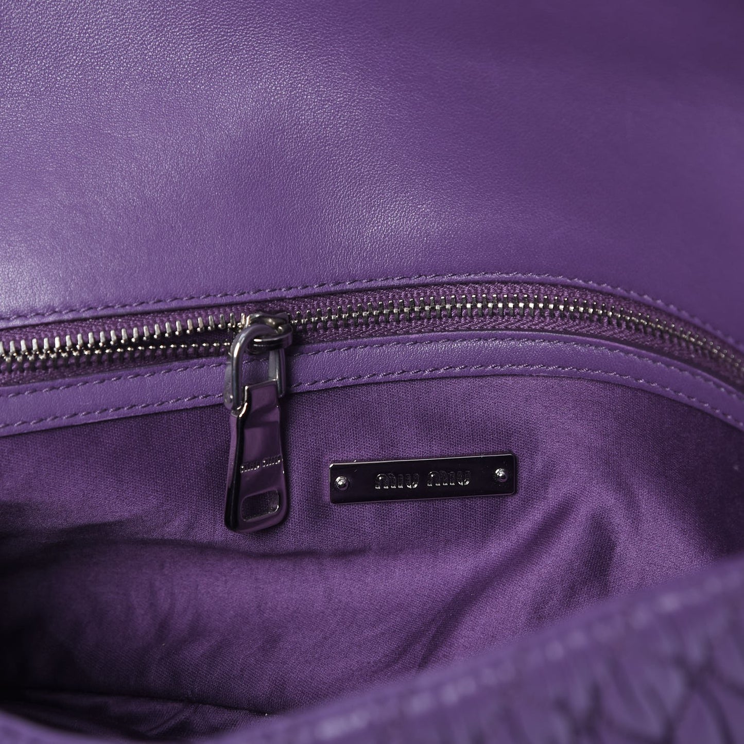 Nappa Matelasse Crystal Flap Clutch Viola