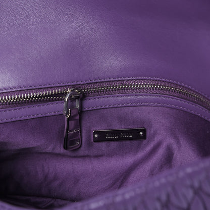 Miu Miu Nappa Matelasse Crystal Flap Clutch Viola 7 of 10