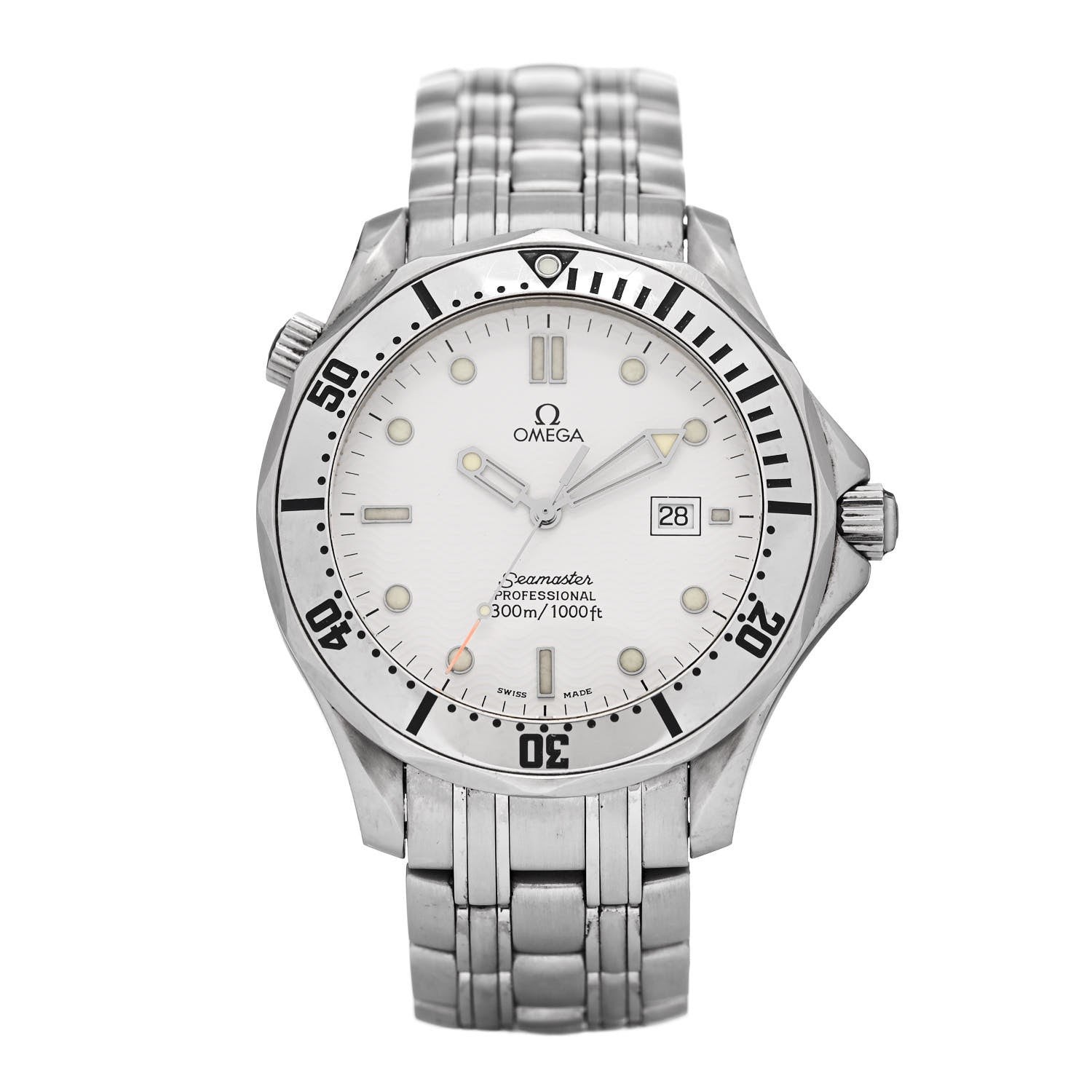 Omega Stainless Steel 41mm Seamaster Quartz Watch White 2542.20.00 1 of 4