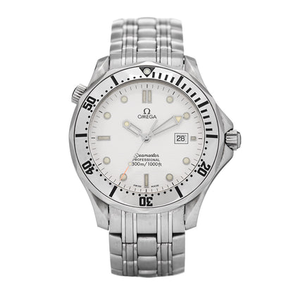 Omega Stainless Steel 41mm Seamaster Quartz Watch White 2542.20.00 1 of 4